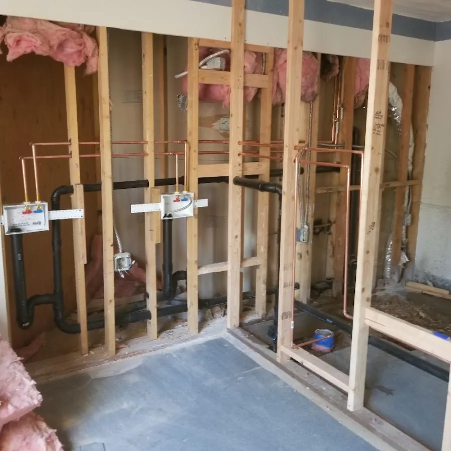 Copper pipe rough-in and plumbing installation in Floyds Knobs